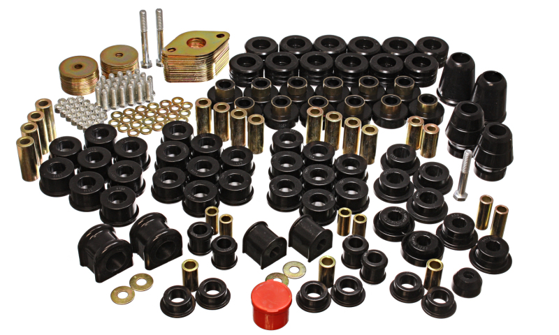 Jeep Wrangler Unlimited Suspension Bushing Kit - Front + Rear - Energy Suspension - Hyper-Flex Master Set - Black - `07-`11